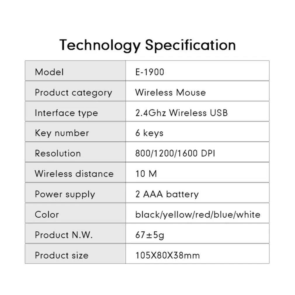 IMice 6 ключ игровая мышь e-1900 1600 dpi 2,4 GHz беспроводная оптическая 6D игровая мышь Мыши для компьютера ПК ноутбука USB приемник