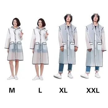 

Unisex Hooded Raincoat Rain Gear Mantle Convenient Waterproof Rainwear Adult Poncho EVA Transparent Accessories Rain Coat Hood