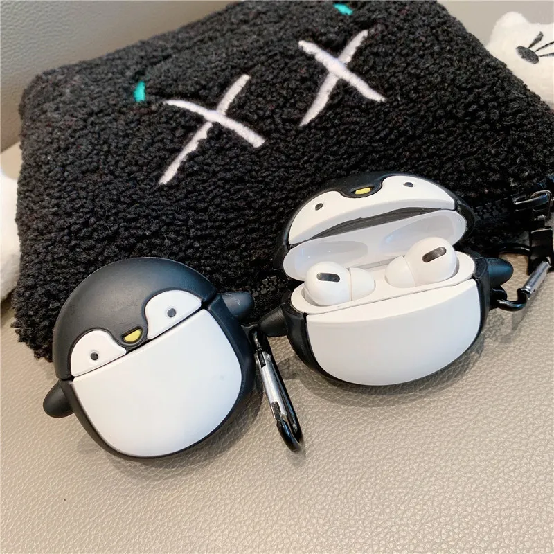 Забавный милый 3D Пингвин для AirPods Pro Чехол мультяшная Bluetooth гарнитура Защитная крышка для Air pods 2/3 силиконовый мягкий чехол capa