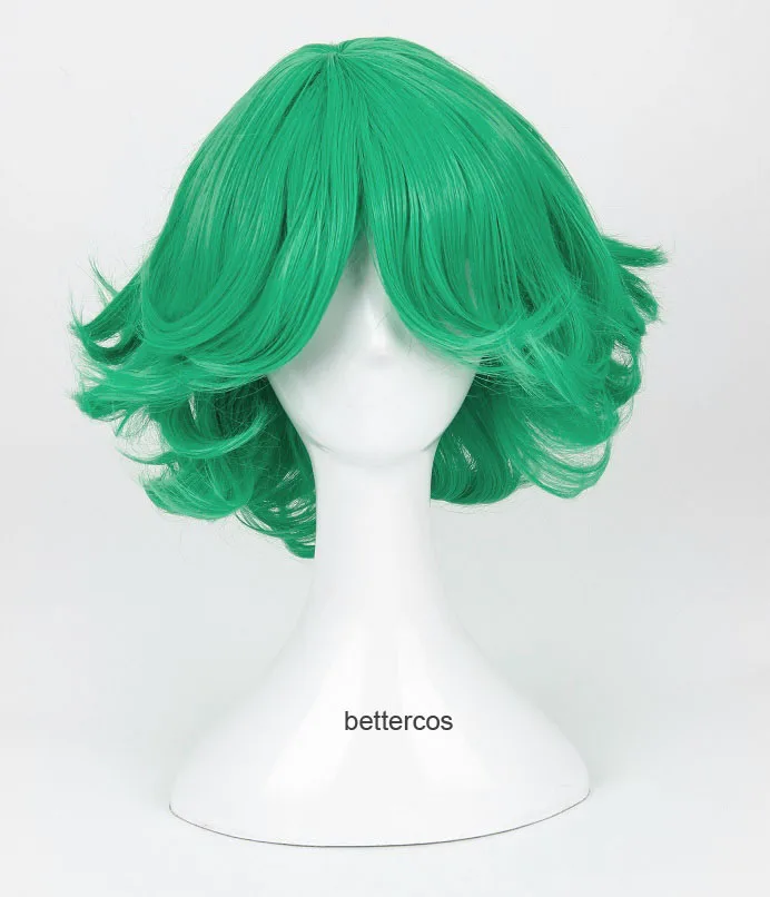 Парик для косплея One Punch Man Senritsu No Tatsumaki зеленые кудрявые термостойкие волосы из