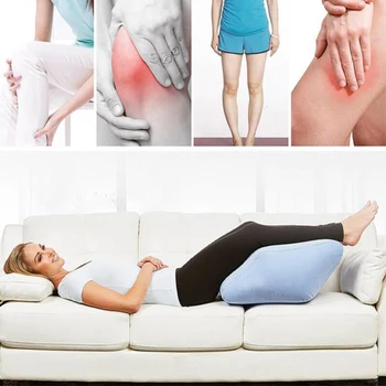 

Soft Inflatable Leg Pillow with Pump Lightweight Portable Ramp Pillow Relief from Leg Swelling Sore Sciatica 10x20x16 inch