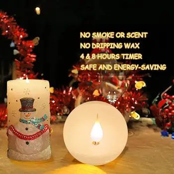 

Christmas Candle Cylindrical Flameless LED Paraffin Lights Santa Claus Candle For Wedding Birthday Party Christmas Decoration