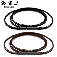 Черный шнур для ожерелья, кожаный шнур, восковая веревка, 1 мм, 1,5 мм, 2 мм, 3 мм, цепочка с застежкой из нержавеющей стали для мужчин и женщин, сделай сам, изготовление ожерелья