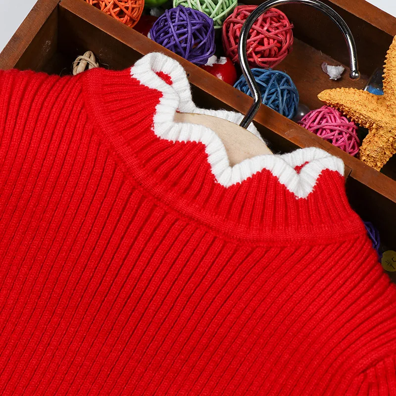 Модный вязаный свитер для девочек; коллекция года; сезон осень-зима; Однотонный пуловер в полоску с вырезом лодочкой; Базовая мода для детей