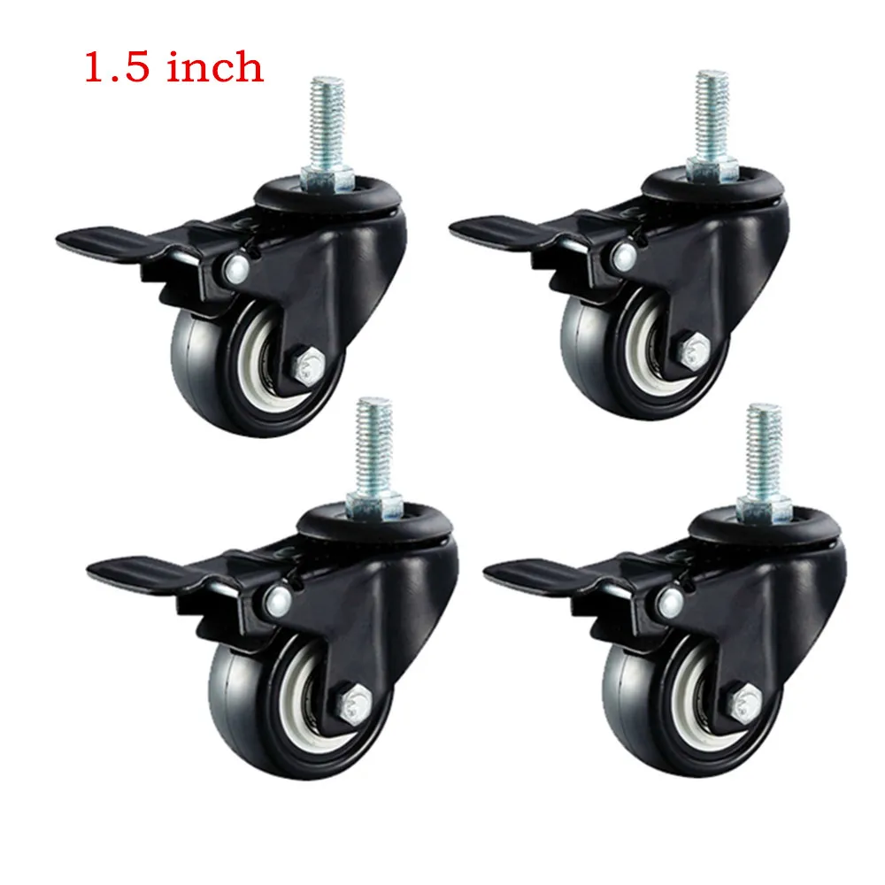 Pillowcase Swivel Caster Wheels Trolley Furniture Small Castor Wheels,Universal Replacement Casters,Workbench Wheels,Industrial Nylon Casters,Threaded Stem High 25mm,Double Bearing,4pcs