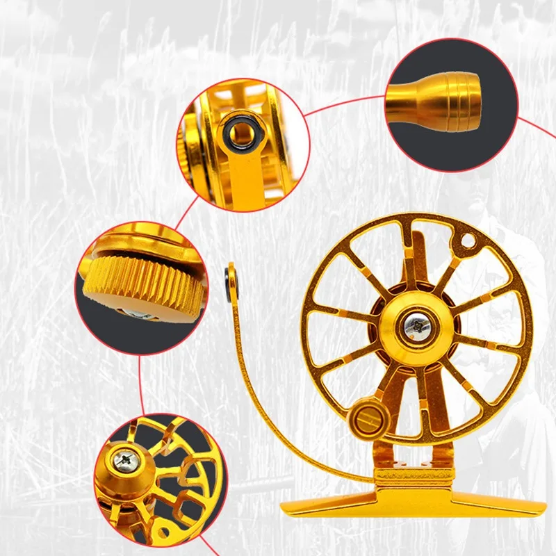 

High Quality Aluminum Body And Spool Ice Fishing Reel Outdoor Fishing Fly Fishing Reel Practical Right Hand Double Brake System