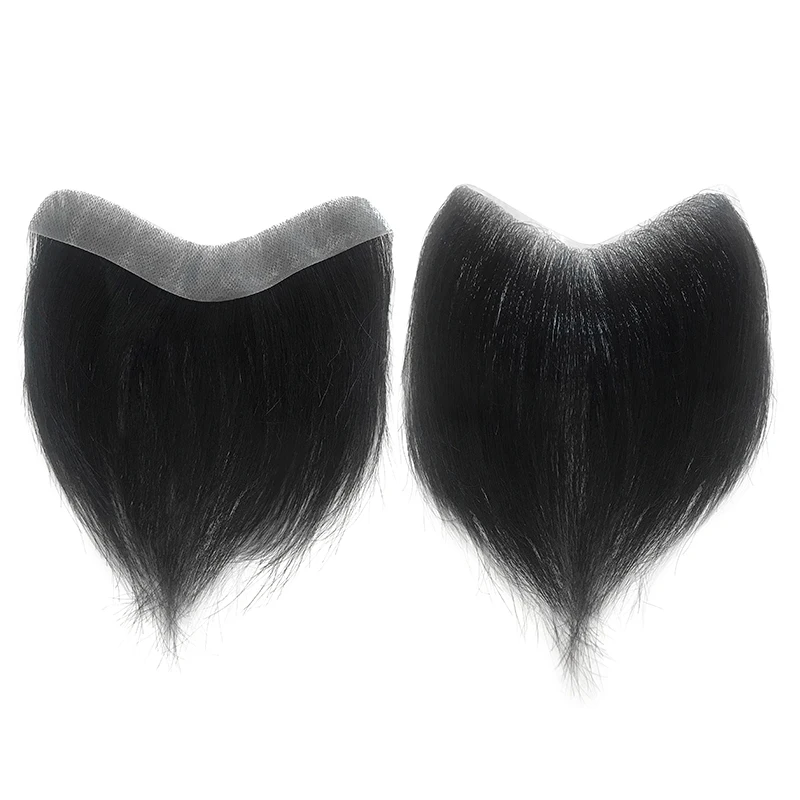 Straight Men's Wig V Style Frontal Hairine Toupee 100% Human Hair Men Capillary Prosthesis Full Skin Hairpiece 6" human hair toupee