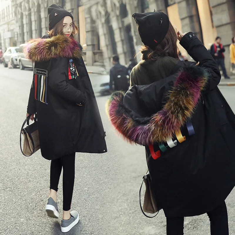 

2018 Winter Cotton Coat Large GIRL'S Cotton-padded Jacket Women's Loose And Plus-sized 200 Cotton Coat Fashion
