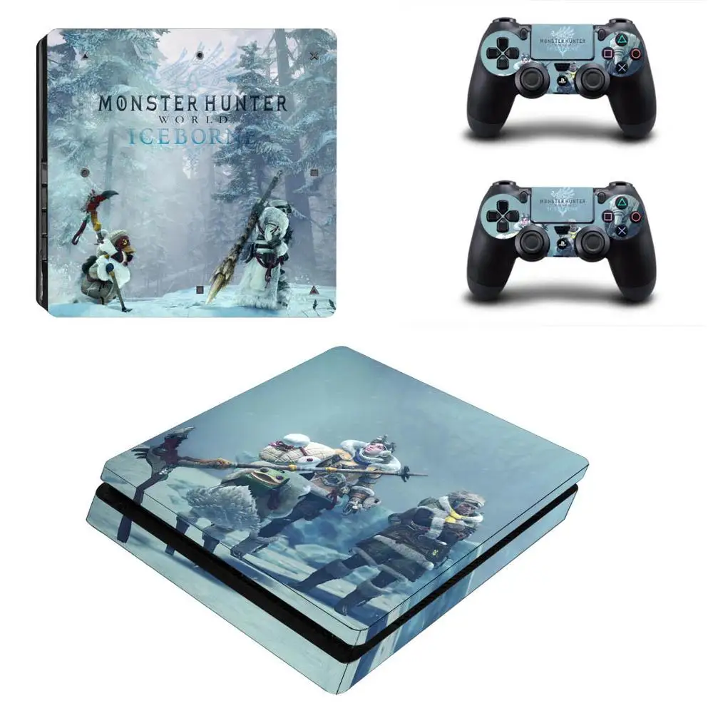 PS4 тонкие наклейки Monster Hunter World Iceborne PS 4 Slim Skin Стикеры для playstation консоль и