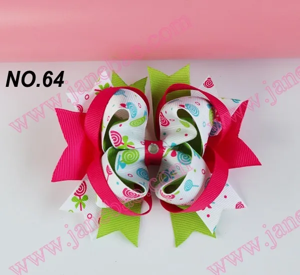 Модные 65 шт 4,5 ''двухслойные забавные, для волос банты, бутик заколки для волос Популярные Детские аксессуары для волос