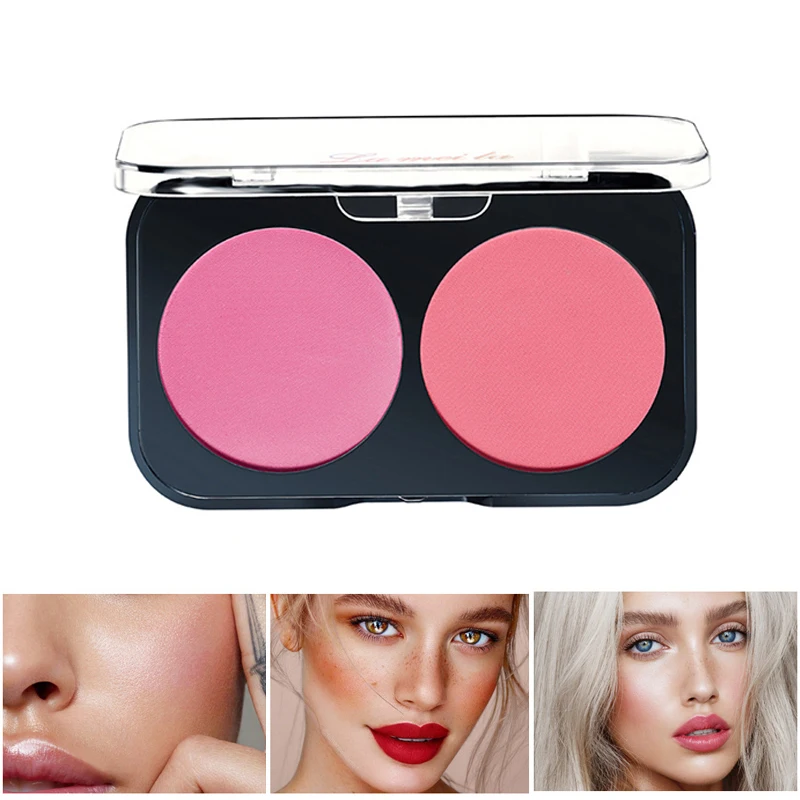 

New Arrive Two-tone Blush&Highlighter Palette Nude Matte Face Repair Makeup Illuminated Blush Powder Natural Rouge Tray TSLM2