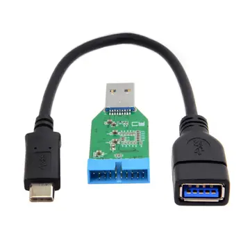 

Jimier USB 3.0 3.1 Type C Male to A Female OTG Data Cable USB 3.0 A Type Male to Motherboard 20pin Header Female Hub Adapter