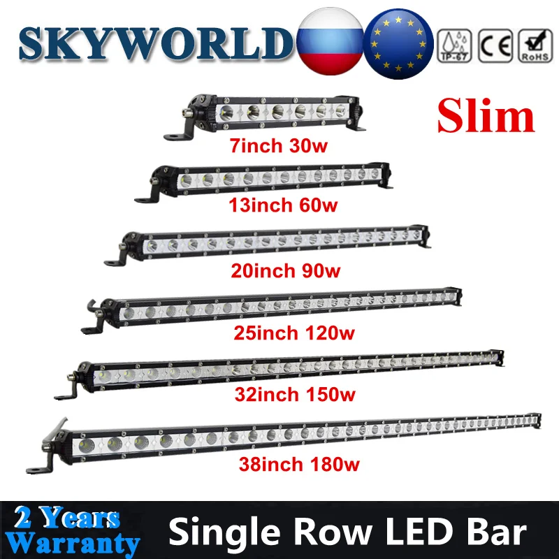 SKYWORLD тонкая Светодиодная панель внедорожный 7 13 20 25 32 38 дюймов комбинированный