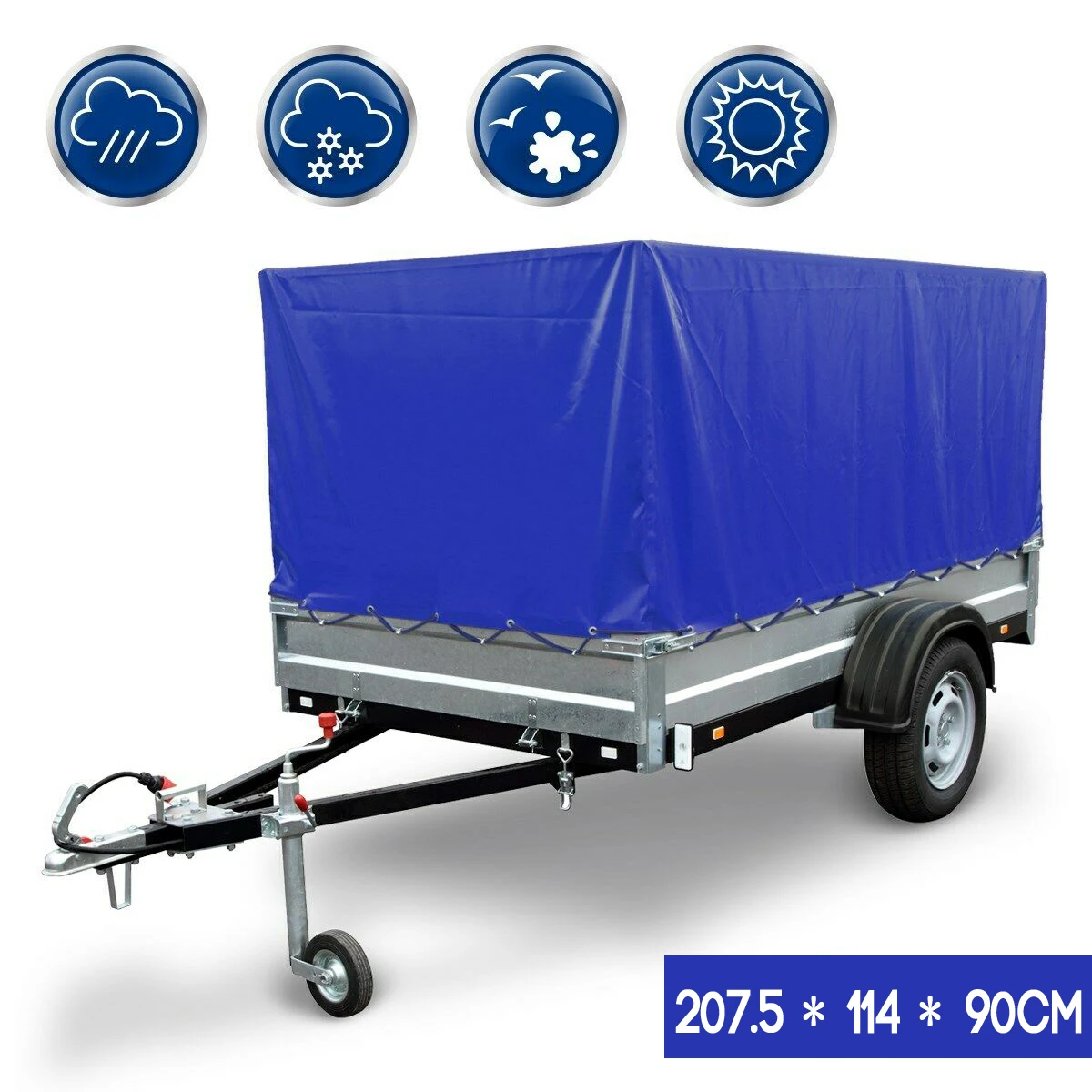 Foldable 207.5*114*90cm Car Trailer Cover Waterproof Protector Dust Resistant Protection Covers Camping