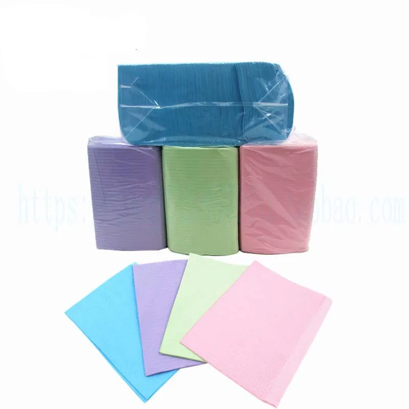 

125pcs/Bag Dentist Oral Hygiene Medical Paper Scarf Tattoo Bib Disposable Water-resistant Scarf Neckerchief Dental Material
