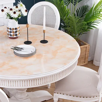 

Waterproof Decorative Table Cloth Tablecloth Square PVC Soft Glass Table Covers Rectangle Protector Desk Pad Dining Top DW300