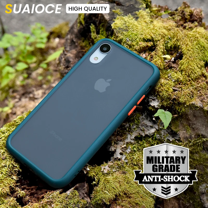 

SUAIOCE Shockproof Armor Case For iPhone 11 Pro X XS Max XR Case Transparent Back Cover For iPhone 7 8 Plus Luxury Silicone Case