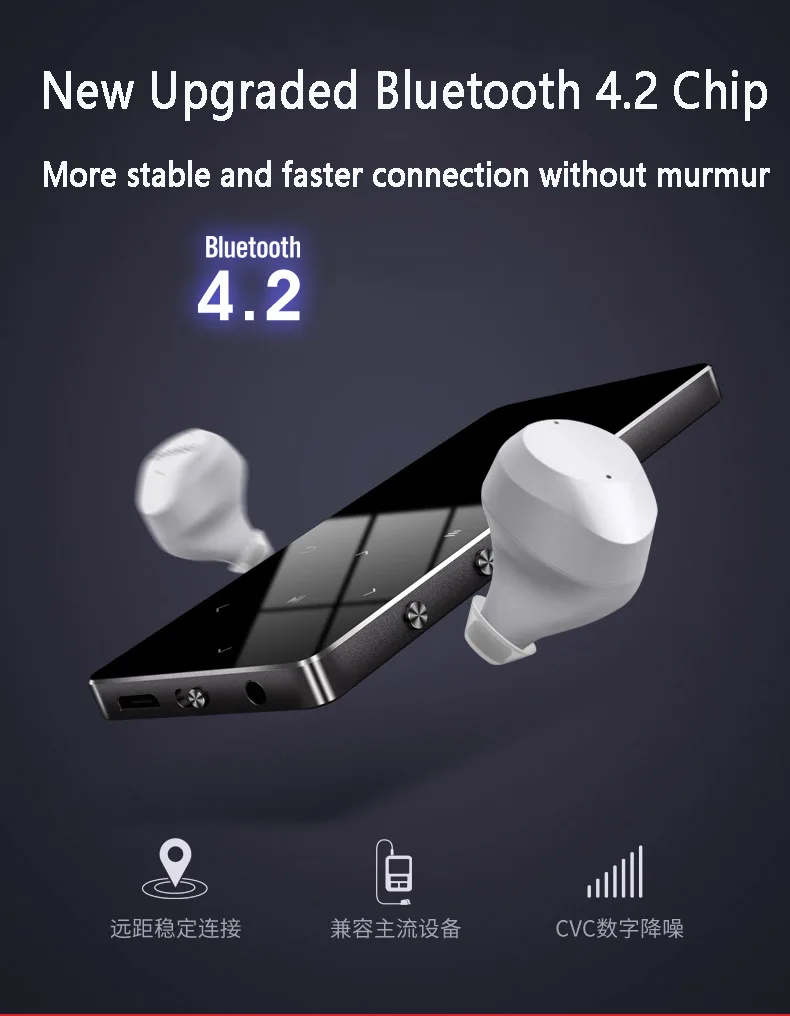 Bluetooth MP4-плеер Встроенные динамики 16 ГБ 32 ГБ 64 Гб музыкальный плеер с сенсорной клавишей fm-радио воспроизведение видео электронная книга hifi плеер walkman