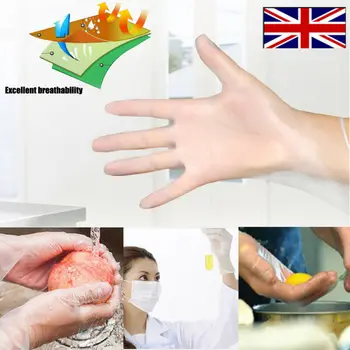 

100 pcs Disposable Gloves Clear PVC Multifunctional Powder Free S M L XL