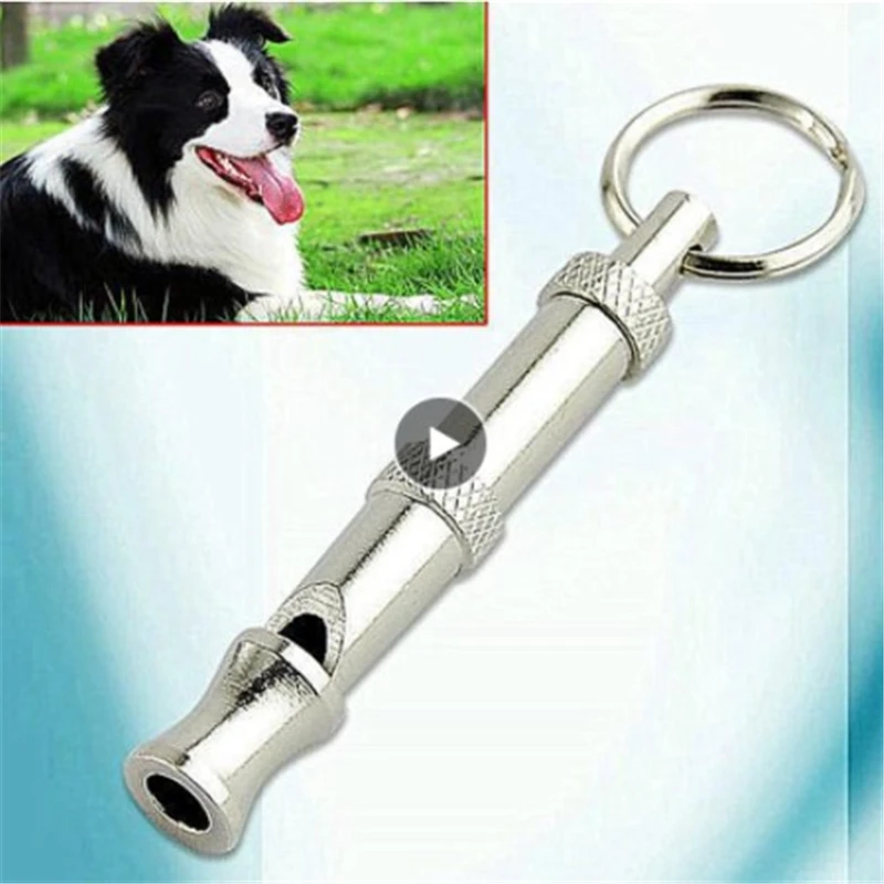 Entrenamiento de mascotas silbato ajustable onda ultrasónica de longitud de onda flauta perro ajustable llavero portátil silbato de perro casa entrenamientos de perros