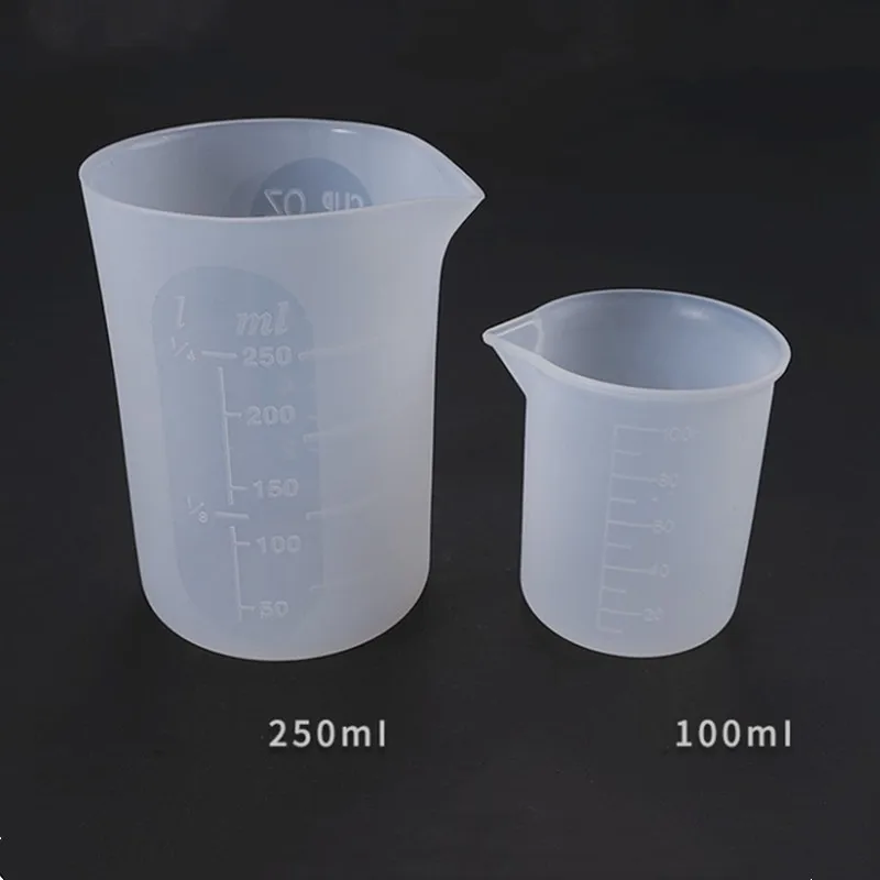 Silicone measuring cup cup DIY crystal drop glue ratio with silica gel measuring cup 100ml/250ml measuring cup can be used repea