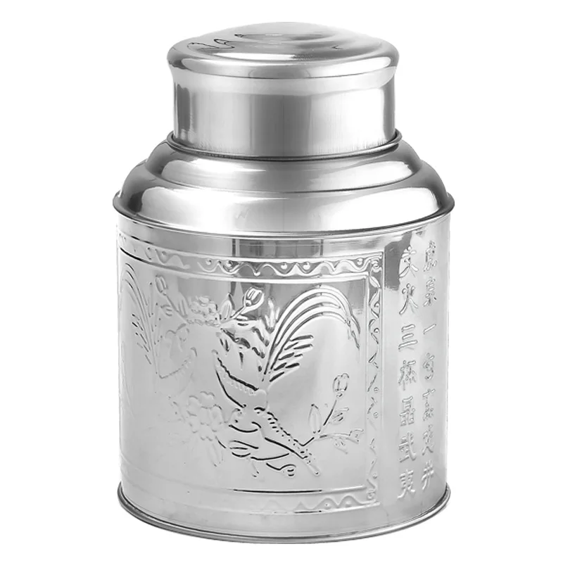 Stainless Steel Large Tea Caddy Tea Packaging Iron Box Household Portable Mini Metal Box Small Sealed Canister tea tin box tea canister airtight container