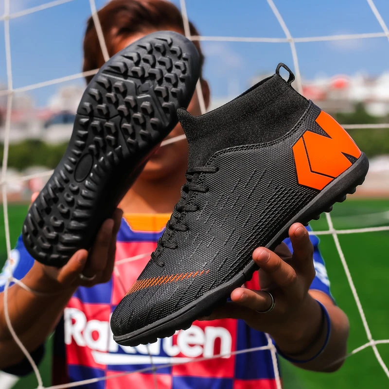 kids black football boots