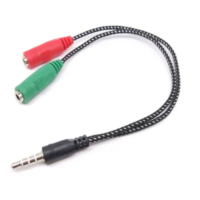 

30pcs/lot 3.5mm Stereo Audio Jack Male to 2 Female Cable Headset Audio Mic Y Splitter Cable Earphone Headphone Adapter