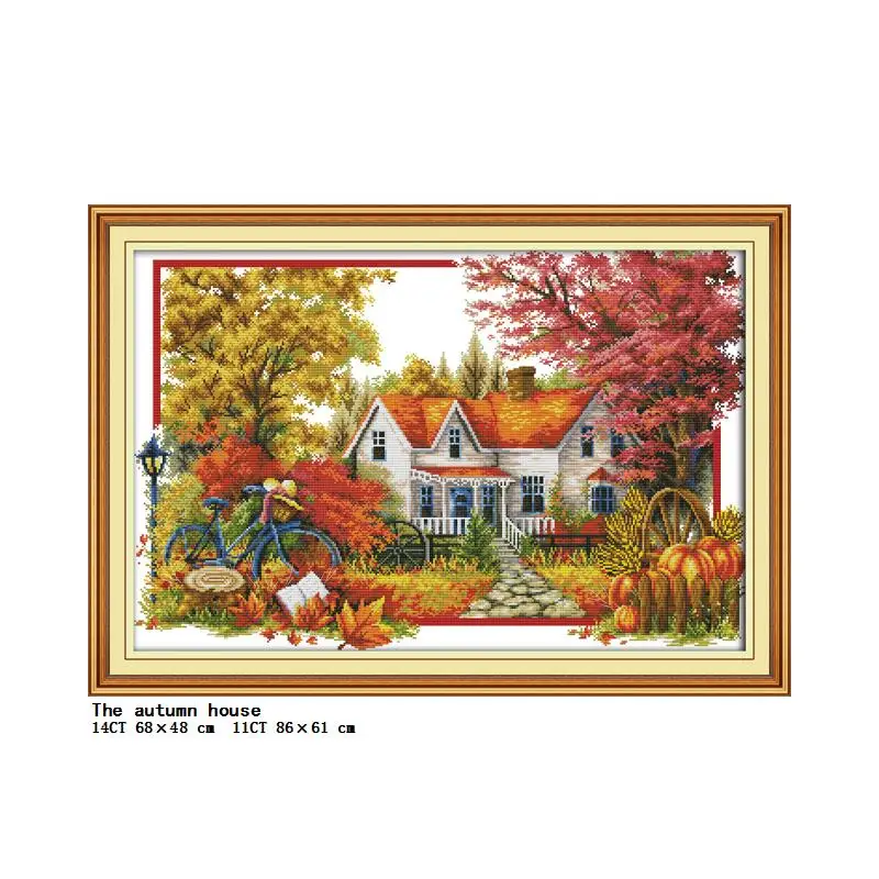 Four Seasons Scenery Series Cross Stitch Kit DIY Landscape Pattern 14CT 11CT Embroidery Set Needlework Home Decoration Painting cross stitch kit cross stitch tools