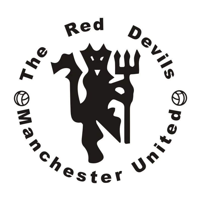 19 см X 19 см The Red Devils Man забавная Автомобильная наклейка, виниловые наклейки, водонепроницаемые для Манчестера Юнайтед, бампер на окно, ноутбук - Название цвета: black