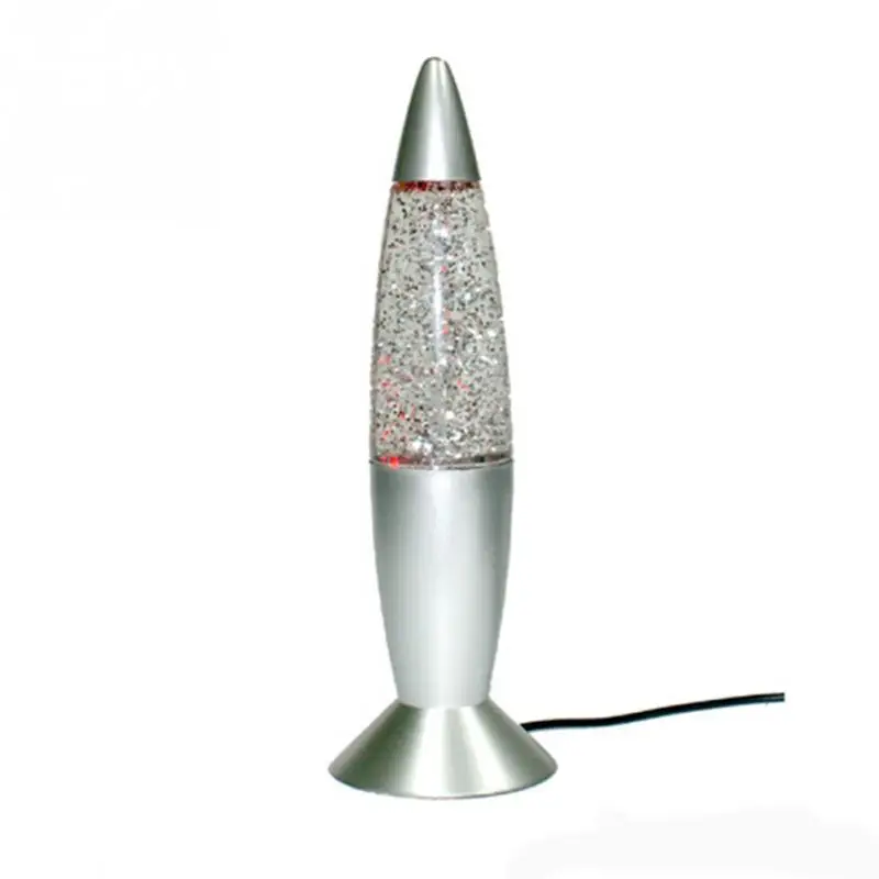 RGB LED Glitter Party Mood Night Light 3D Rocket Multi Color Changing Lava Lamp Christmas Gift Bedside Decoration Night Lamp
