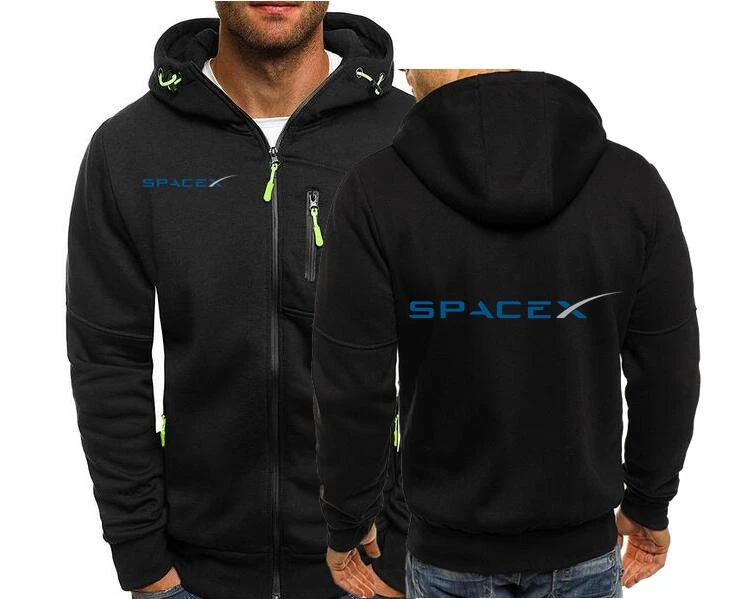 Sudadera con capucha para hombre y mujer, prenda deportiva masculina con cremallera y Logo de Space X, chaqueta de chándal masculina de primavera y otoño, 2020