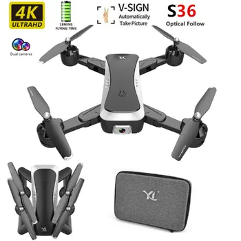 

S36 RC Drone 4k HD Dual Camera Optical flow Quadcopter WiFi FPV RC Helicopter Gravity Sensor Selfie Kids Toys Gifts