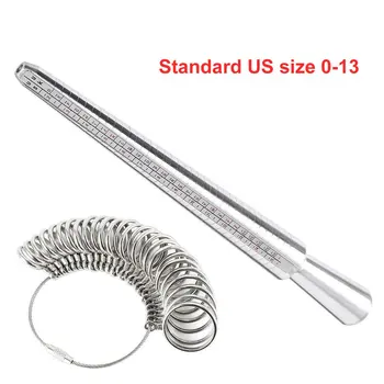 

Ring Sizer Measuring Tool Set Metal Ring Sizer Finger Measuring Ring with Rings Mandrel Sizing Stick Ring JewelryTools Set