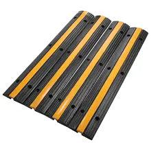 

4 Pack of 1 Channel Cable Protective Wire Cord Ramp Driveway Rubber Heavy Duty Traffic Speed Bumps Garage Cable Protector