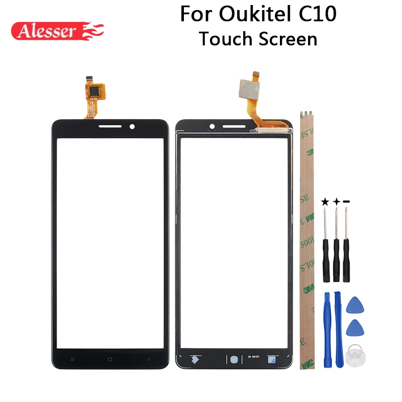 Alesser для Oukitel C10 Сенсорная панель Ремонт частей 5,5 ''для Oukitel C10 сенсорная панель с инструментами+ клей аксессуары для телефонов
