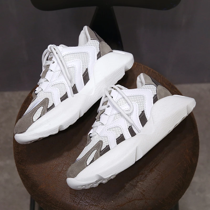 white chunky designer trainers