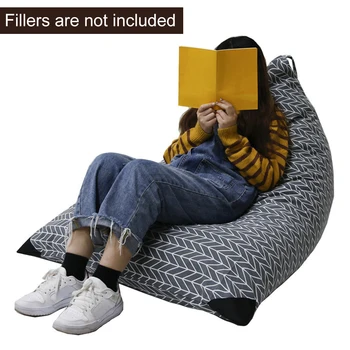 

Triangle Kid Room Canvas Toy Organizer Large Capacity For Stuffed Animal Printed Storage Bean Bag Home Dustproof Chair Cover