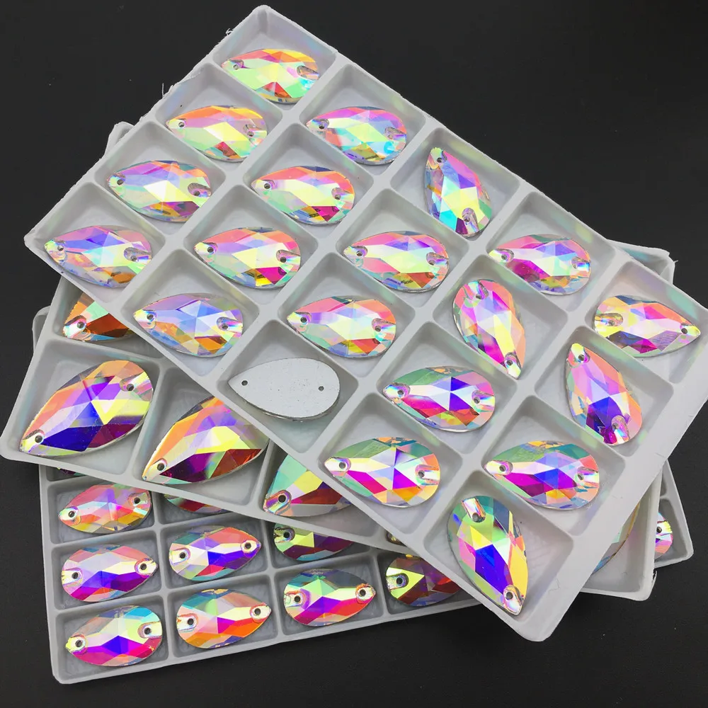 All Sizes Teardrop Glass Crystal Sew On Rhinestones AB Color Flatback Pear Stone стразы For Wedding Dress sew on rhinestones sewing rhinestones glass rhinestones crystal rhinestones rhinestone crystals rhinestone accessories rhinestones beads