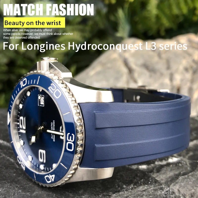 19mm 20mm 21mm 22mm High Quality Rubber Watch band Fit for Longines Hydroconquest L3 MIDO Ocean Star Waterproof Silicone Strap | Наручные