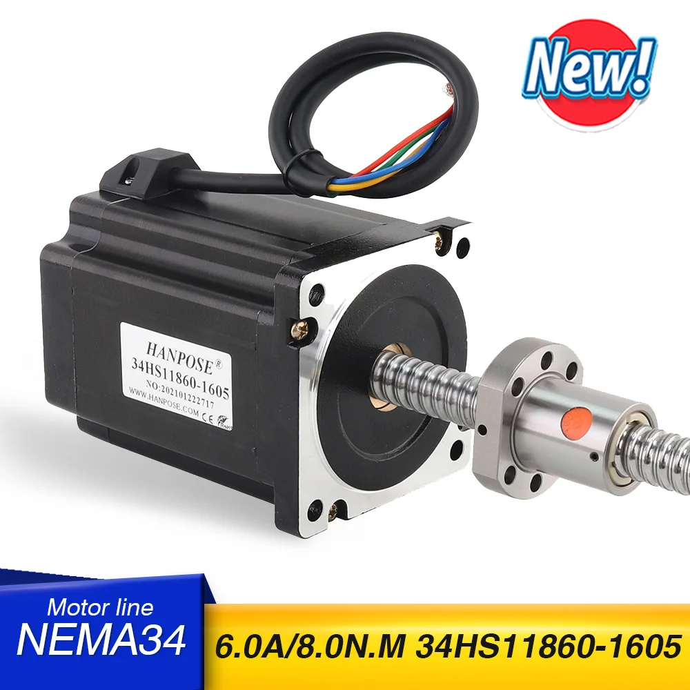 ballscrew nema34 stepper motor 34HS11860 SFU1605 ball screw torque 8N.M