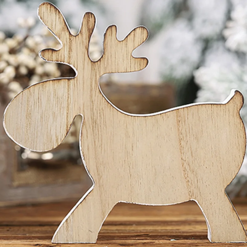 Деревянный Рождественский орнамент, подвесное украшение, веселая Рождественская елка, сделай сам, напечатанный деревянный кулон с лосем, подарок, декор 14,50*14,50*1,90 см