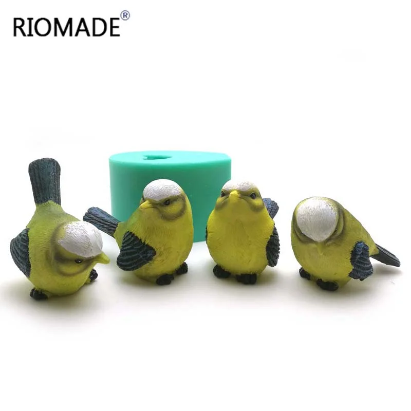 3D 시뮬레이션 뻐꾸기 실리콘 금형 새 모양 석고 장식품 장식 도구 참새 조각 양초 금형 가정 용품