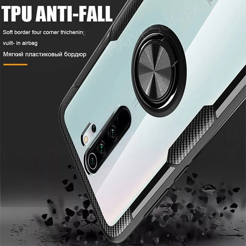 Роскошный чехол Magentic Ring для телефона Xiaomi Redmi 7 8 8A Note Pro K20 прозрачный CC9 9T