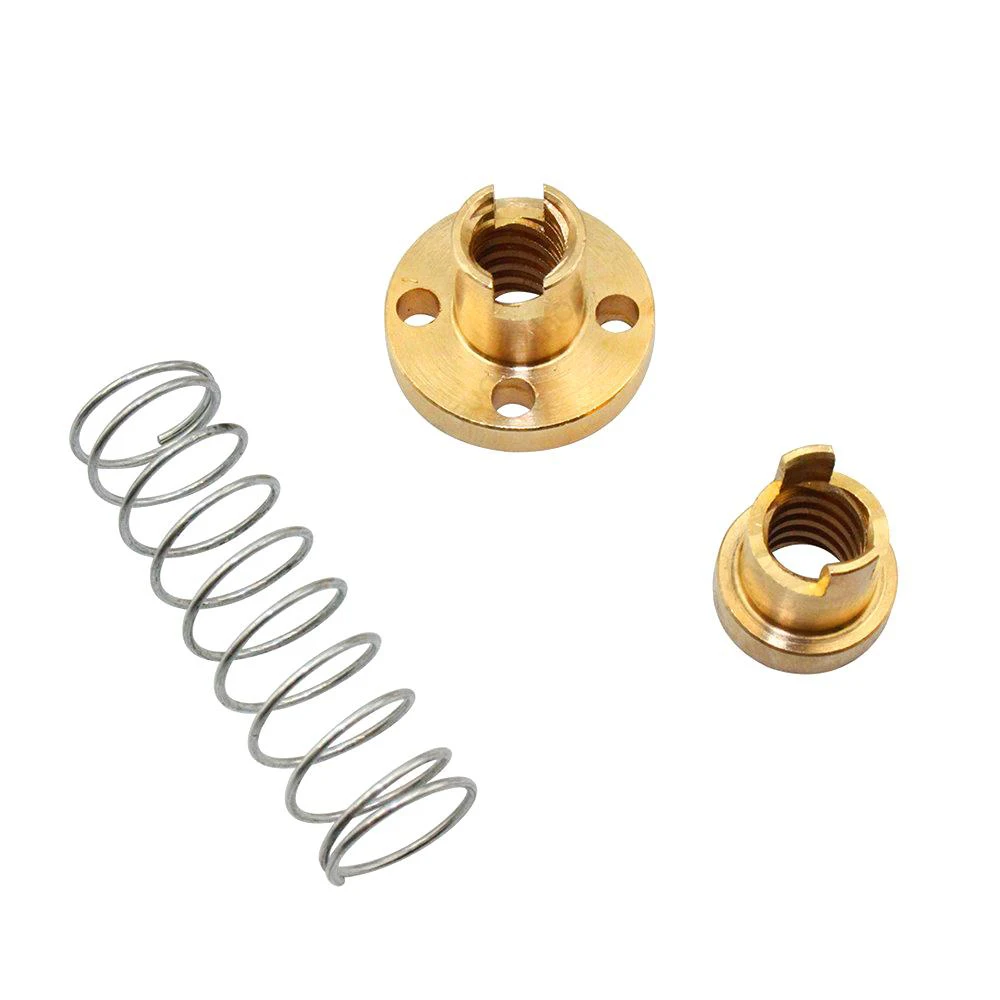 

T8 Spring Loaded Anti Backlash Nut Elimination Gap Nut for 8mm Acme Threaded Rod Lead Screws DIY CNC 3D Printer Parts