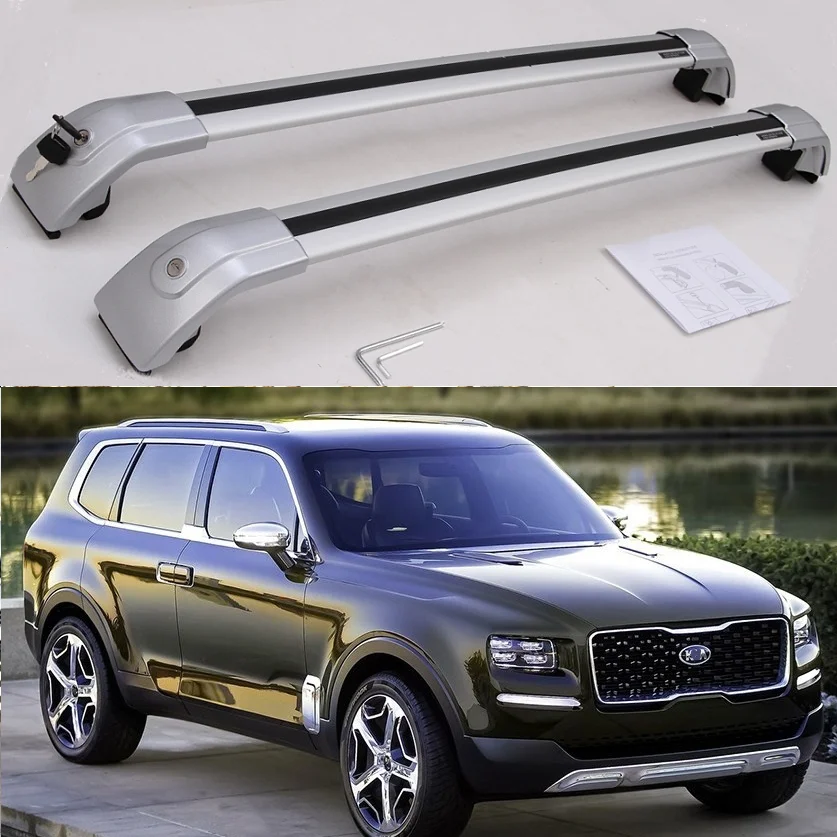 Запираемый серебристый багажник на крышу для KIA Telluride 2019 2020 2021 2022 | Автомобили и