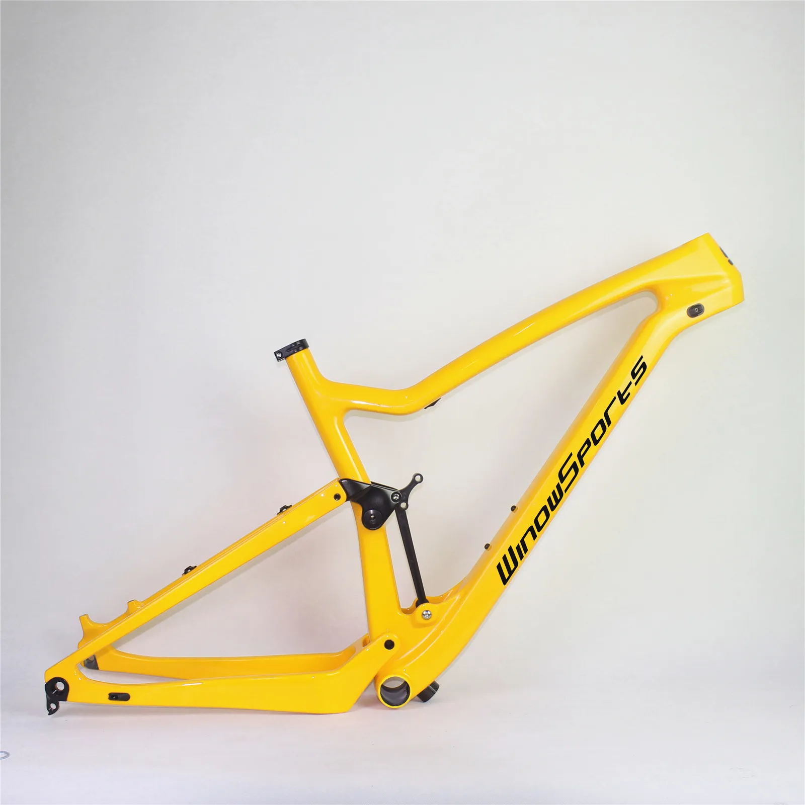 Полная Подвеска карбоновая рама для горного велосипеда XC MTB высокое качество рама для горного велосипеда через ось 148*12 полная Подвеска для горного велосипеда - Цвет: Yellow Glossy