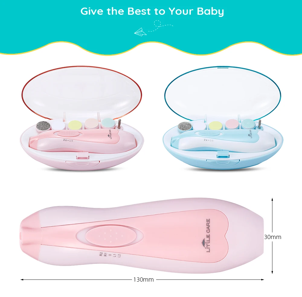  6-in-1 Baby Nail File for Toes and Fingernails Electric Manicure Set
