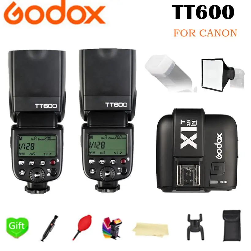 Godox TT600 GN60 2,4G Беспроводная ttl HSS Вспышка Speedlite+ X1T-C Xpro-C триггер для Canon 1100D 1000D 7D 6D 60D 50D 600D