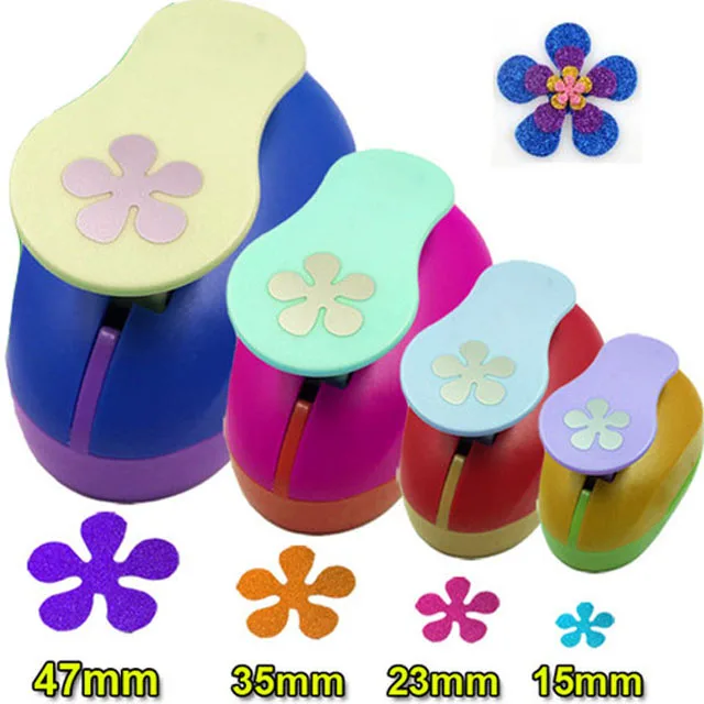 4pcs 2 1.5 1 5/8 Snowflake Flower Heart Craft Punch Hole Paper Cutter  Scrapbooking School Paper Puncher EVA Embossing Tool